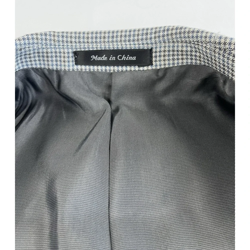 NWT Michael Kors Men's 44R Classic Fit Sport Coat Blazer Grey Black Houndstooth